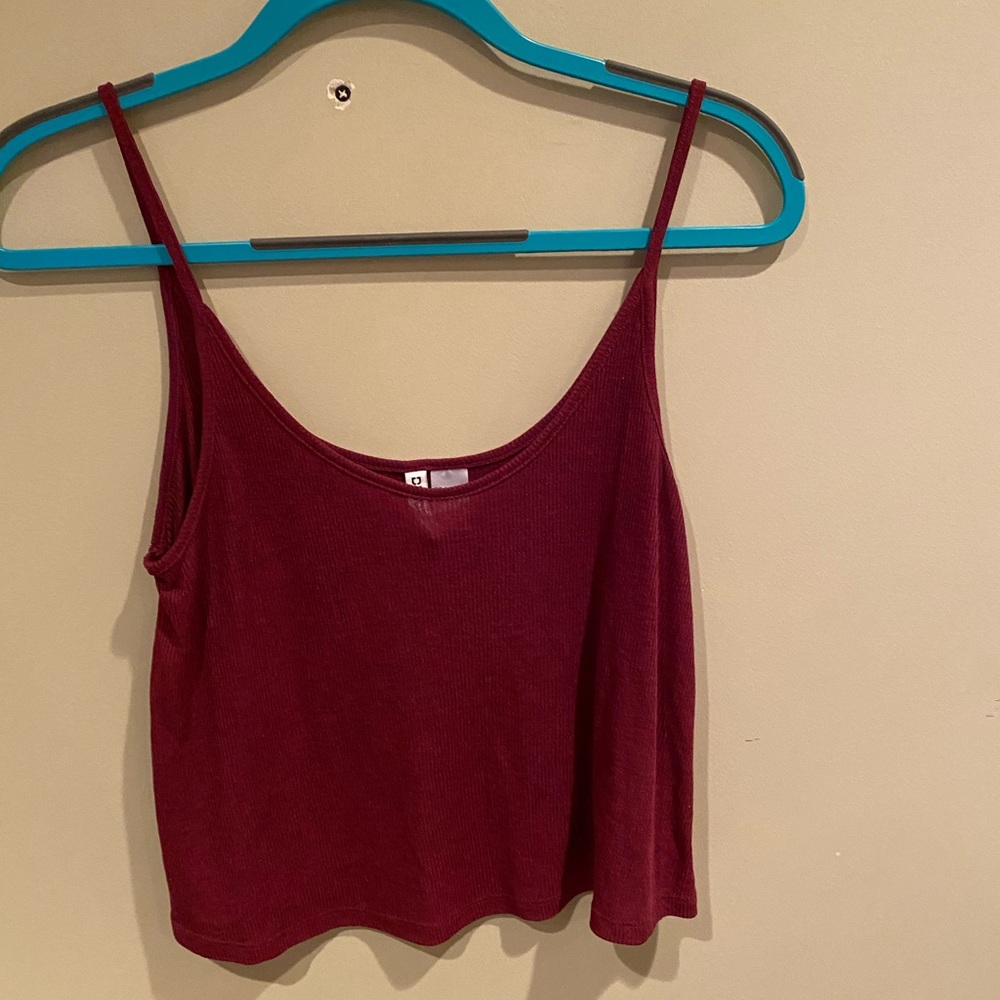 maroon Ribbed tank